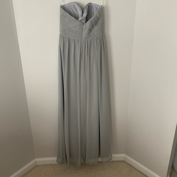 Strapless grey bridesmaids dress - size 6 - Picture 2 of 3